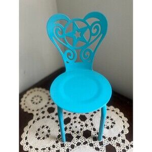 American Girl Brand Retired Teal Blue Metal Gourmet Kitchen Chair for 18" Doll